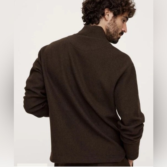 Banana Republic Men's Brushed Mock-Neck Polyester Wool Sweater L Brown 587771 - Picture 2 of 9